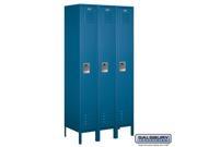 Salsbury 61368BL A Standard Metal Locker Single Tier 3 Wide 6 Feet High 18 Inches Deep Blue Assembled