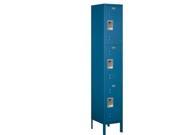 Salsbury 53165BL A Triple Tier Extra Wide Metal Locker Assembled In Blue