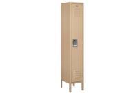 Salsbury 61152TN A Standard Metal Locker Single Tier 1 Wide 5 Feet High 12 Inches Deep Tan Assembled