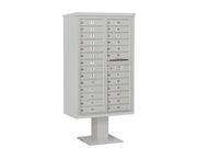 Salsbury 3414D 26GRY Salsbury 4C Pedestal Mailbox Includes 13 Inch High Pedestal And Master Commercial Lock 14 Door High Unit 66.75 Inches Double Column