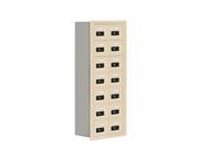Salsbury 19078 14SRC Cell Phone Storage Locker 7 Door High Unit 8 Inch Deep Compartments 14 A Doors Sandstone Recessed Mounted Resettable Combination