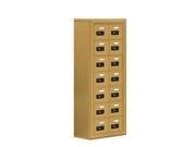 Salsbury 19078 14GSC Cell Phone Storage Locker 7 Door High Unit 8 Inch Deep Compartments 14 A Doors Gold Surface Mounted Resettable Combination Locks