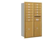 Salsbury 3713D 12GRU 4C Horizontal Mailbox 13 Door High Unit 48 Inches Double Column 12 Mb1 Doors 2 Pl6S Gold Rear Loading Usps Access