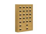 Salsbury 19075 24GSC Cell Phone Storage Locker 7 Door High Unit 5 Inch Deep Compartments 20 A Doors And 4 B Doors Gold Surface Mounted Resettable Comb