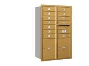 Salsbury 3712D 12GRU 4C Horizontal Mailbox 12 Door High Unit 44.50 Inches Double Column 12 Mb1 Doors 2 Pl5S Gold Rear Loading Usps Access