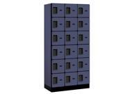Salsbury 36368BLU Salsbury Designer Wood Locker Six Tier Box Style 3 Wide 6 Feet High 18 Inches Deep Blue