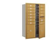 Salsbury 3712D 12GFU 4C Horizontal Mailbox 12 Door High Unit 44.50 Inches Double Column 12 Mb1 Doors 2 Pl5S Gold Front Loading Usps Access