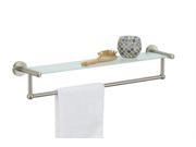 Organize It All 16905 Satin Nickel Glass Shelf with Towel Bar