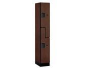 Salsbury 37168MAH Designer Wood Locker Double Tier S Style 1 Wide 6 Feet High 18 Inches Deep Mahogany