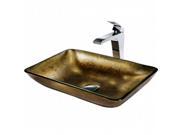 Vigo VGT156 Rectangular Copper Vessel Sink and Fountain Faucet