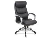 Lorell LLR60620 Exec High Back Chair Leather Flex Arms 27 in. x 30 in. x 46.5 in. BK