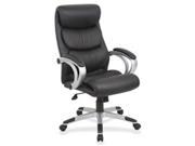 Lorell LLR60621 High Back Exec Chair Leather 27 in. x 30 in. x 42 in. 45.5 in. BK SR