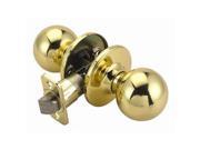 Design House 740795 Ball Universal Latch Passage Door Knob Adjustable Backset Polished Brass Finish