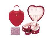 Budd Leather 540192 25 Lizard Print Heart Shaped Jewel Box With Handle Pink