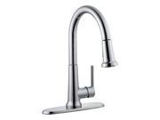 Design House 525725 Geneva Kitchen Faucet with Pullout Sprayer Polished Chrome Finish