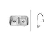 Ruvati RVC2521 Stainless Steel Kitchen Sink and Chrome Faucet Set