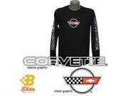 Brickels Racing Collectibles C4 Corvette Black Long Sleeved Shirt with Script on Sleeves BLACK SMALL BDC4ST849