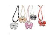 Bulk Buys Ribbon Butterfly Necklaces CHAMPAGNE Pack of 3