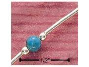 Sterling Silver 9 Inch Liquid Silver Turquoise Bead Anklet