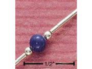 Sterling Silver 9 Inch Liquid Silver Lapis Bead Anklet