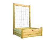Gronomics RGBT TK 48 48 Unfinished 48 x 48 x 19 in. Raised Garden Bed with 48 W x 80 H in. Trellis Kit