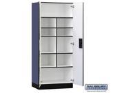 Salsbury 3078BLU Designer Wood Storage Cabinet Standard 76 Inches High 18 Inches Deep Blue