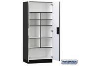 Salsbury 3078BLK Designer Wood Storage Cabinet Standard 76 Inches High 18 Inches Deep Black