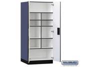 Salsbury 3074BLU Designer Wood Storage Cabinet Standard 76 Inches High 24 Inches Deep Blue