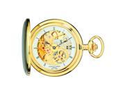 Charles Hubert Paris 3906 G Brushed Finish Gold Plated Stainless Steel Hunter Case Mechanical Pocket Watch