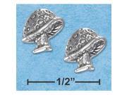 Sterling Silver Mini Mushroom Earrings On Posts