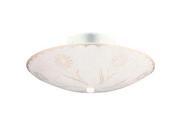 Design House 501619 2 Light Textured Floral Ceiling Mount White Finish 501619