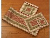 Earth Rugs 55 024 Olive Burgundy Gray Square Chair Pad