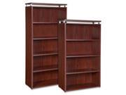 Lorell LLR68722 Bookcase 5 Shelf 36 in. x 12.5 in. x 68.75 in. Mahogany