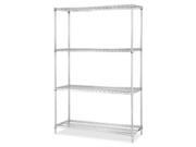 Lorell LLR84185 Wire Shelving Add On Unit 4 Shelf 2 Post 36 in. x 24 in. Chrome