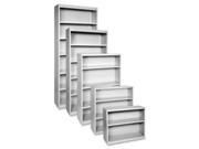 Lorell LLR41292 Steel Bookcase 6 Shelf 34.5 in. x 13 in. x 82 in. Light Gray