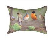 Manual Woodworkers and Weavers SHXBL3 Birds On A Line III Climaweave Pillow Digitally Printed 18 X 13 in.