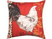 Manual Woodworkers and Weavers SLLPRR La Provence Red Roosters Climaweave Pillow Digitally Printed 18 X 18 in.