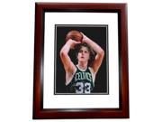 Real Deal Memorabilia LarryBird8x10 1MF Larry Bird Autographed Boston Celtics 8x10 Photo MAHOGANY CUSTOM FRAME