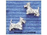 Sterling Silver Mini Scottie Dog Earrings On Posts