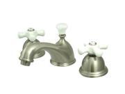 Kingston Brass KS3968PX Two Handle 8 in. to 16 in. Widespread Lavatory Faucet with Brass Pop up