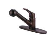 Kingston Brass KB705SP Single Loop Pull Out Kitchen Faucet With Oil Rubbed Bronze Sprayer