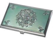 Jade Light Green and Stainless Steel Business Card Case