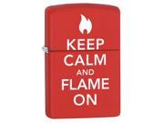 Zippo zippo28671 Zippo Keep Calm And Flame On Red Matte Windproof Lighter