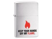 Zippo zippo28649 Zippo Keep Your Hands Off Brushed Chrome Windproof Lighter