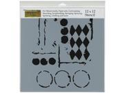 Crafters Workshop TCW 459 Crafters Workshop Template 12 in. X12 in. Harlequin Circles