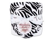Trend Lab 101879 Bouquet Hooded Towel Black White Zebra