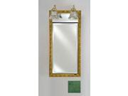 Afina Corporation SD LT1730RRUSGN 17 in.x 30 in.Recessed Single Door Cabinet with Traditional Lights Rustic Wood Green