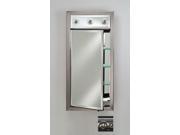 Afina Corporation SD LC1730RVALSV 17 in.x 30 in.Recessed Single Door Cabinet with Contemporary Lights Valencia Silver