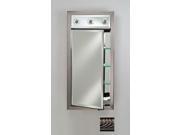 Afina Corporation SD LC1730RVERPW 17 in.x 30 in.Recessed Single Door Cabinet with Contemporary Lights Versailles Pewter