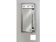 Afina Corporation SD LC1734RCOLWT 17 in.x 34 in.Recessed Single Door Cabinet with Contemporary Lights Colorgrain White